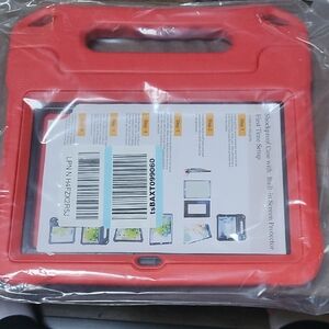 Red Shockproof Tablet Case with Built-in Screen Protector